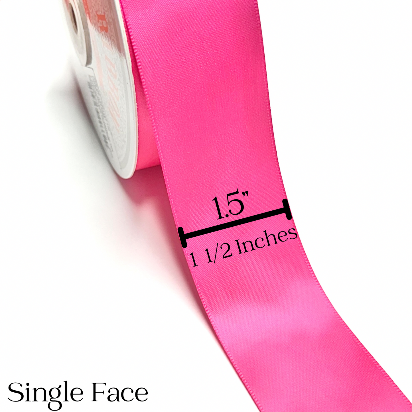 *SALE* Satin Ribbon 1.5” 50 yards per roll Single Face